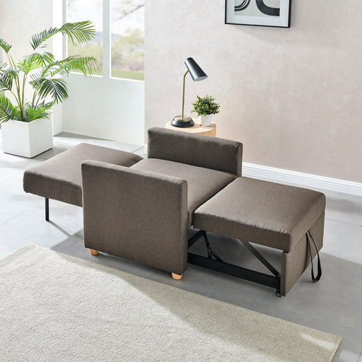 Dahlia Pull Out 1 Seater Single Armchair Bed - Brown-Bargainia.com