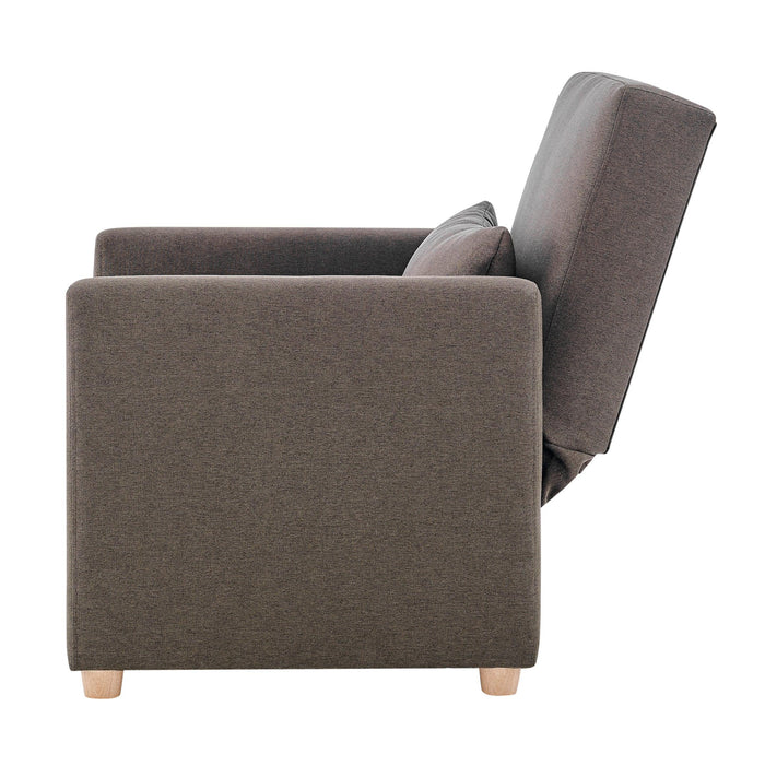 Dahlia Pull Out 1 Seater Single Armchair Bed - Brown-Bargainia.com