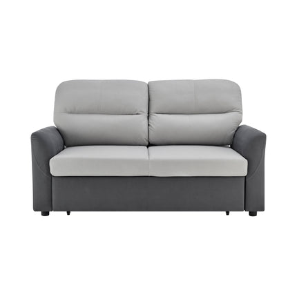 Rhona Faux Suede Pull Out Two Seater Double Sofa Bed - Grey-Bargainia.com