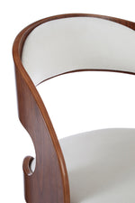 Parkar White Leather Effect Chair with Curved Back