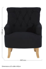 Hampstead Black Cotton Armchair