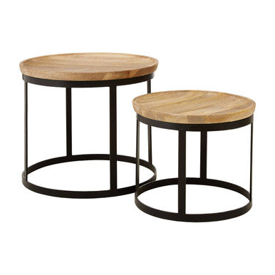Boho Set Of Two Mango Wood Nesting Tables