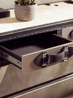 Kensington Townhouse Black And White Genuine Cowhide Console Table