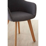 Stockholm Grey Fabric Dining Chair with Beechwood Legs