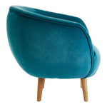 Oscar Teal Fabric Curved Lounge Chair