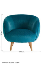 Oscar Teal Fabric Curved Lounge Chair