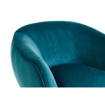 Oscar Teal Fabric Curved Lounge Chair