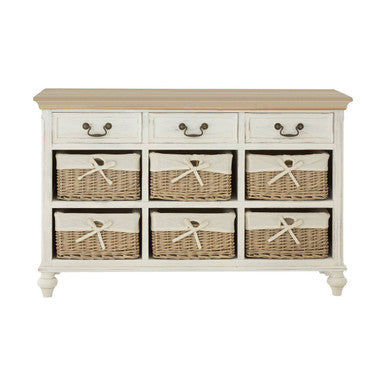 Hendra Storage Cabinet With 6 Willow Baskets