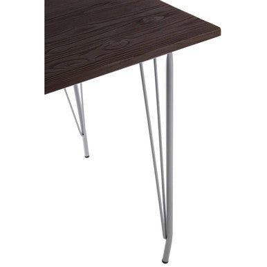 District Grey Metal And Elm Wood Dining Table