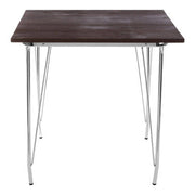 District Chrome Metal And Elm Wood Table
