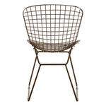 District Bronze Metal Grid Frame Wire Chair