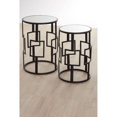 Avantis Set of 2 Square Design Black Tables