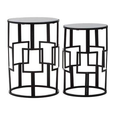 Avantis Set of 2 Square Design Black Tables