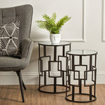 Avantis Set of 2 Square Design Black Tables