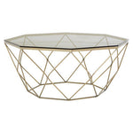 Allure Hexagon Coffee Table With Brushed Nickel Base