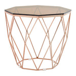 Allure End Table With Rose Gold Base