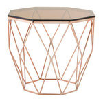 Allure End Table With Rose Gold Base