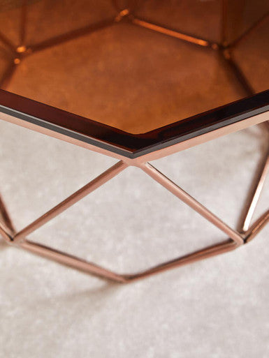 Allure End Table With Rose Gold Base