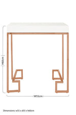 Allure Rose Gold Angled Legs End Table