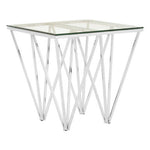 Allure Chrome End Table With Triangular Base