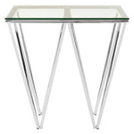 Allure Chrome End Table With Triangular Base