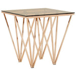 Allure Rose Gold Prismatic Legs End Table