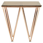 Allure Rose Gold Prismatic Legs End Table