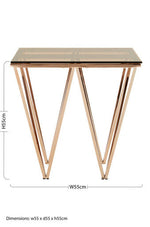 Allure Rose Gold Prismatic Legs End Table