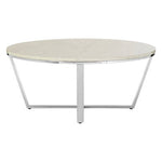 Allure Round White Faux Marble Coffee Table