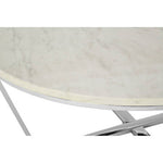 Allure Round White Faux Marble Coffee Table