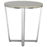 Allure Round White Faux Marble End Table