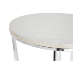 Allure Round White Faux Marble End Table