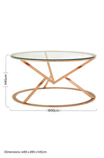 Allure Corseted Round Rose Gold Coffee Table