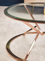 Allure Corseted Round Rose Gold Coffee Table