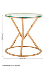 Allure Corseted Round Rose Gold End Table