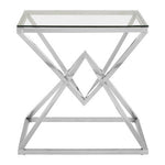 Allure Square Silver Finish End Table