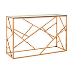 Allure Rose Gold Geometric Console Table