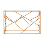 Allure Rose Gold Geometric Console Table