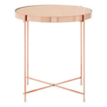 Allure Pink Mirror Low Side Table