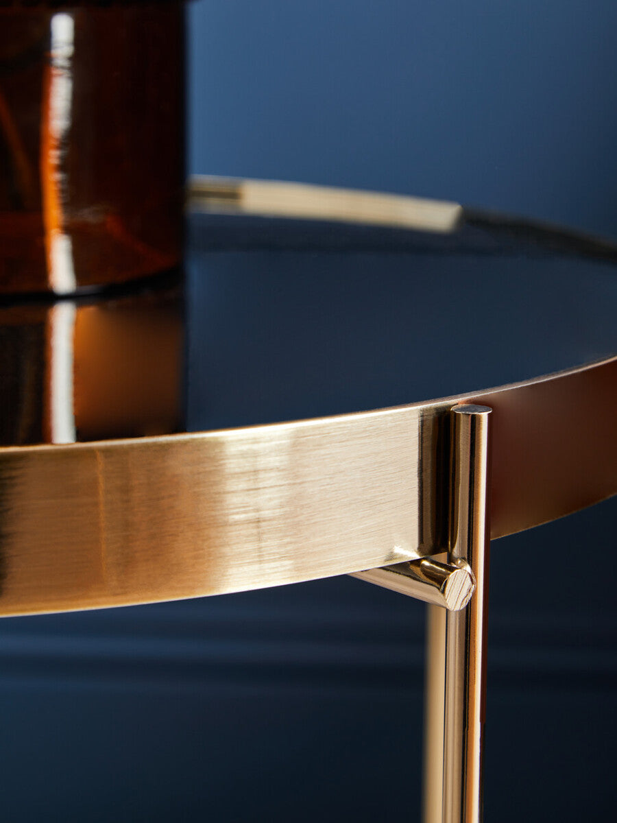 Allure Black Mirror Low Side Table