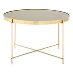 Allure Brushed Bronze Large Side Table with Black Mirror