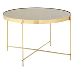 Allure Brushed Bronze Large Side Table with Black Mirror