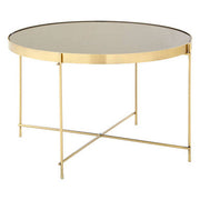 Allure Brushed Bronze Large Side Table with Black Mirror