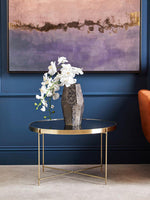 Allure Brushed Bronze Large Side Table with Black Mirror