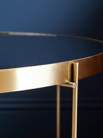 Allure Brushed Bronze Large Side Table with Black Mirror