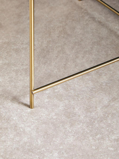 Allure Brushed Bronze Large Side Table with Black Mirror