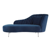 Rene Dark Blue Velvet Right Hand Chaise Longue