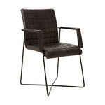 Buffalo Black Leather Weave Chair