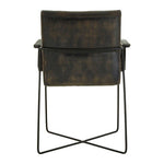 Buffalo Iron And Grey Leather Weave Chair