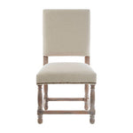 Lyon Linen Dining Chair with Oak Wood Whitewash Finish